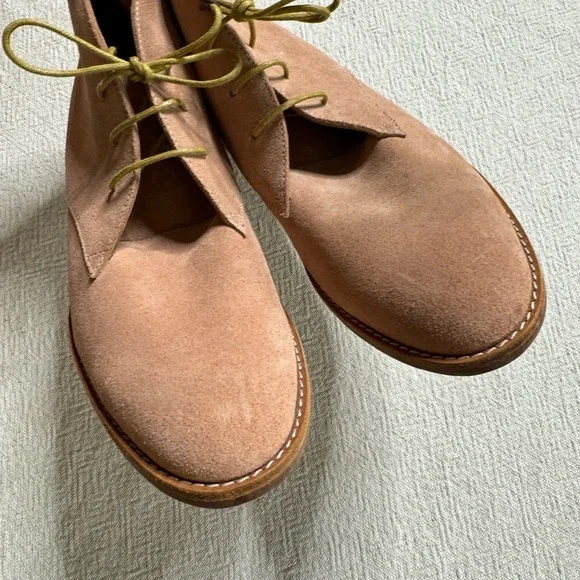 Anthropologie Huma Blanco Manuela Peach Suede Lace-Up Booties 10 - Picture 3 of 9